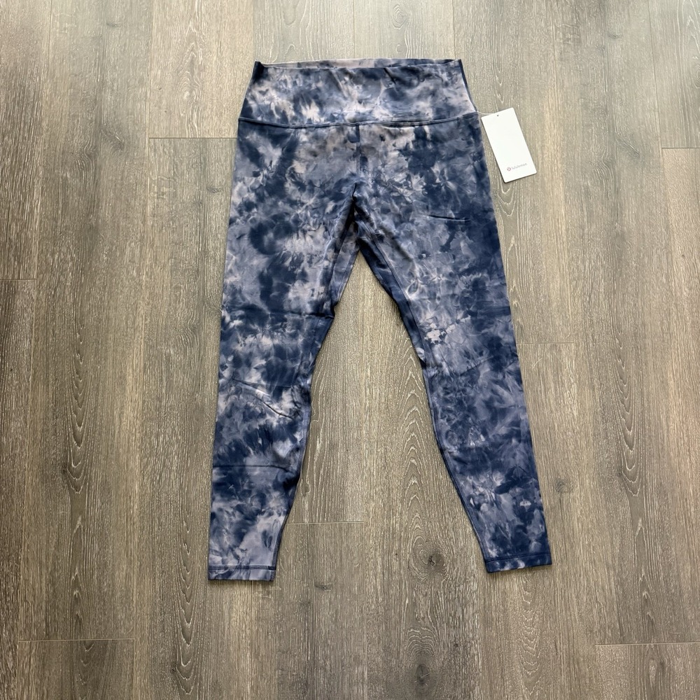 Lululemon NWT Align High-Rise Pant 28" Leggings 14 Blue Gray Tie dye Nulu Yoga